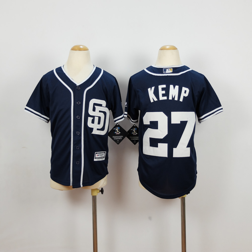 Youth San Diego Padres #27 Kemp Blue MLB Jerseys->->Youth Jersey